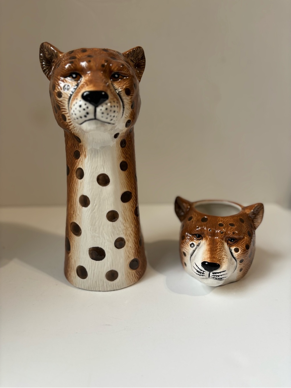 Ashland Spotted Ceramic Cheetah Leopard Vase Set